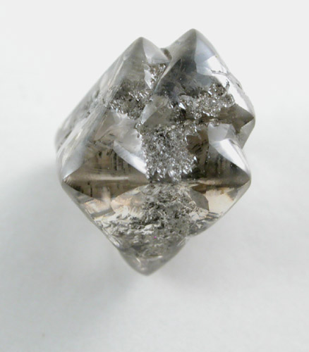 Diamond (2.54 carat gray-brown octahedral crystal) from Mirny, Republic of Sakha (Yakutia), Siberia, Russia