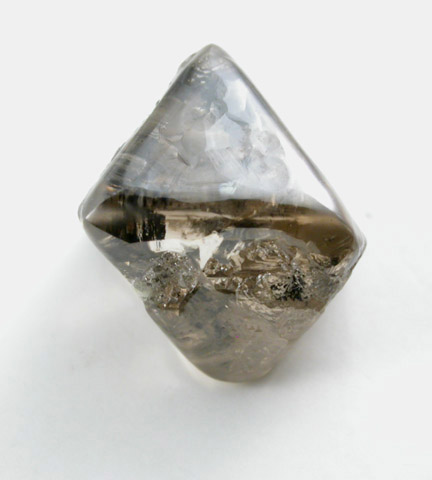 Diamond (4.54 carat gray-brown octahedral crystal) from Mirny, Republic of Sakha (Yakutia), Siberia, Russia