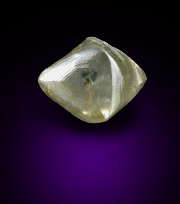 Diamond (0.83 carat gray octahedral crystal) from Oranjemund District, southern coastal Namib Desert, Namibia