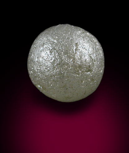 Diamond (5.92 carat spherical Ballas crystal) from Paraguassu River District, Bahia, Brazil