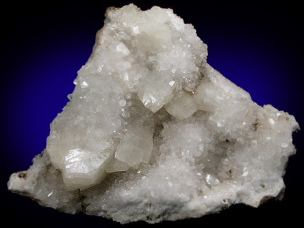 Heulandite-Ca on Quartz from Prospect Park Quarry, Prospect Park, Passaic County, New Jersey