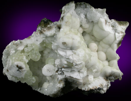 Prehnite on Pectolite with casts after Calcite from Millington Quarry, Bernards Township, Somerset County, New Jersey