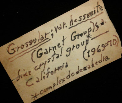 Grossular Garnet from (Coyote Ridge), (near Bishop, Inyo County), California