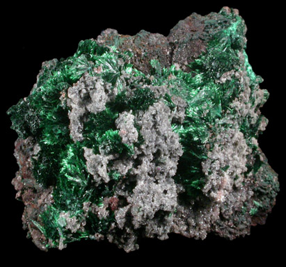 Malachite on Calcite from Tsumeb Mine, Otavi-Bergland District, Oshikoto, Namibia