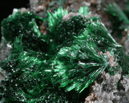 Malachite on Calcite from Tsumeb Mine, Otavi-Bergland District, Oshikoto, Namibia