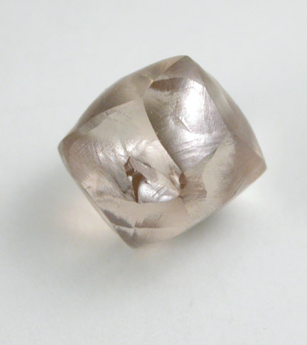 Diamond (1.32 carat pink-gray dodecahedral crystal) from Koffiefontein Mine, Free State (formerly Orange Free State), South Africa