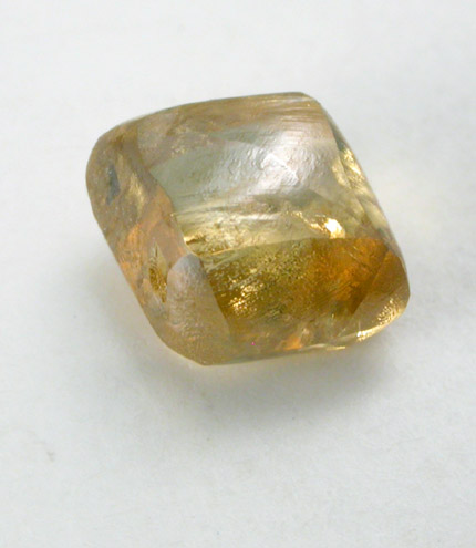 Diamond (0.96 carat golden-yellow dodecahedral crystal) from Kimberley Mine, Northern Cape Province, South Africa