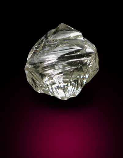 Diamond (0.83 carat pale-yellow octahedral crystal) from Northern Cape Province, South Africa