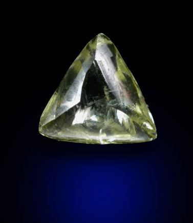 Diamond (0.45 carat yellow macle, twinned crystal) from Venetia Mine, Limpopo Province, South Africa