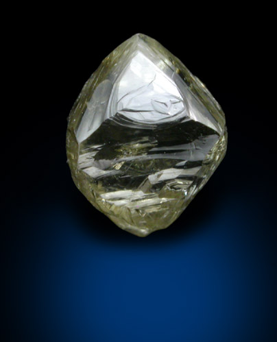 Diamond (1 carat yellow-gray octahedral crystal) from Gauteng Province, South Africa