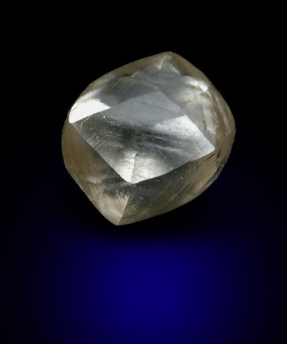 Diamond (1.29 carat pale-gray dodecahedral crystal) from Jwaneng Diamond Mine, Naledi River Valley, Botswana