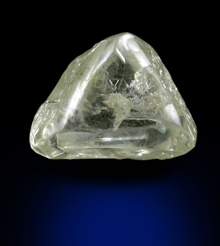 Diamond (4.45 carat yellow-gray macle-twin crystal) from Oranjemund District, southern coastal Namib Desert, Namibia