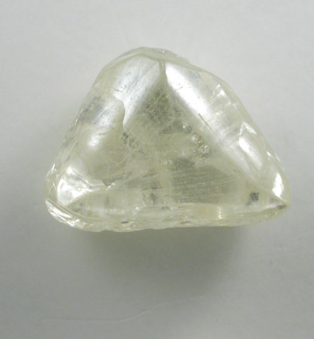 Diamond (4.45 carat yellow-gray macle-twin crystal) from Oranjemund District, southern coastal Namib Desert, Namibia