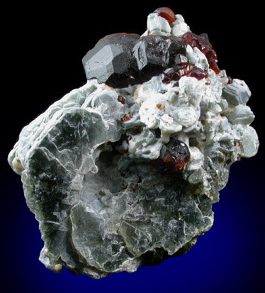 Clinohumite (twinned crystals) and Talc from Ladjuar Medam, Koksha Valley, Badakshan, Afghanistan