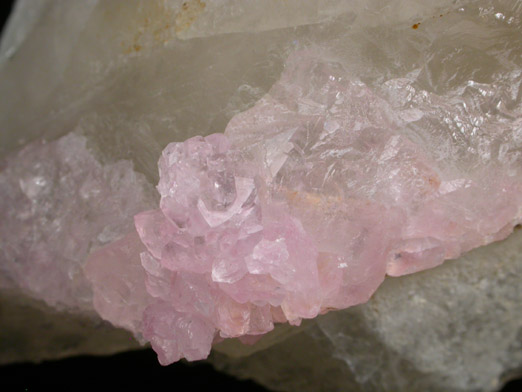 Quartz var. Rose on Smoky Quartz from Lavra da Ilha, Taquaral, Jequitinhonha River, Minas Gerais, Brazil