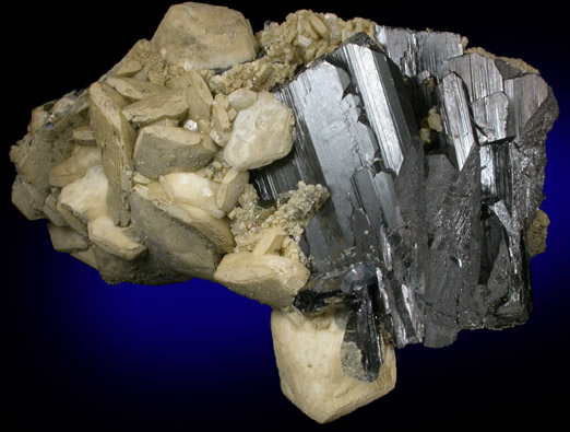 Ferberite and Siderite from Panasqueira Mine, Barroca Grande, 21 km. west of Fundao, Castelo Branco, Portugal