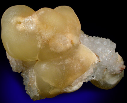 Fluorite (rare botryoidal form) on Quartz from Tekhdi, Madhya Pradesh, India