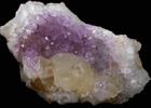 Fluorite (rare botryoidal form) on Quartz var. Amethyst from Tekhdi, Madhya Pradesh, India