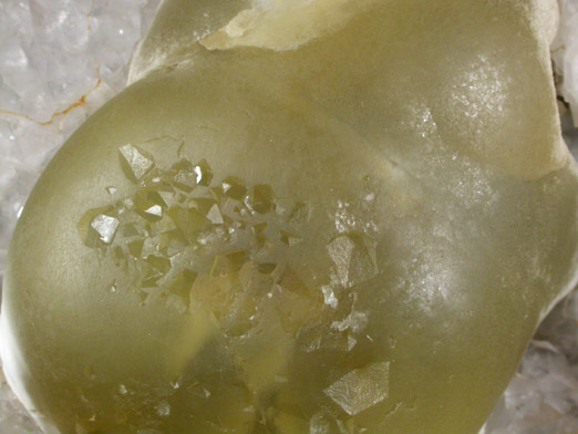 Fluorite (rare botryoidal form) on Quartz from Tekhdi, Madhya Pradesh, India