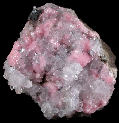 Rhodochrosite on Quartz from Naica District, Saucillo, Chihuahua, Mexico
