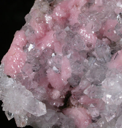 Rhodochrosite on Quartz from Naica District, Saucillo, Chihuahua, Mexico