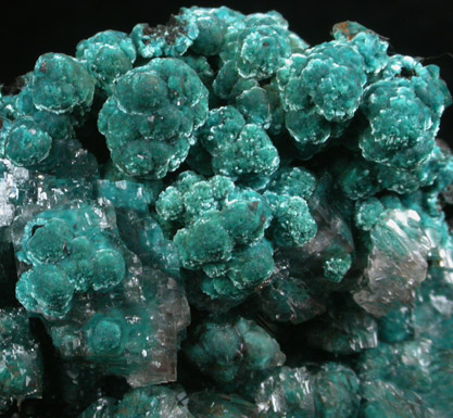 Rosasite and Calcite from Mina Ojuela, Mapimi, Durango, Mexico