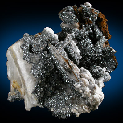 Pyrolusite with Calcite from La Unin District, Sierra de Cartagena, Murcia Province, Spain