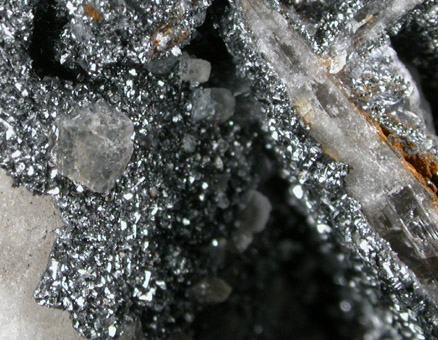 Pyrolusite with Calcite from La Unión District, Sierra de Cartagena, Murcia Province, Spain
