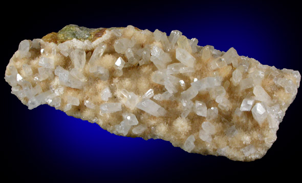 Celestine on Calcite with Sulfur from Agrigento District (Girgenti), Sicily, Italy