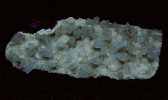 Celestine on Calcite with Sulfur from Agrigento District (Girgenti), Sicily, Italy
