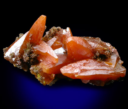 Wulfenite (pseudo-scalenohedral crystals) from Erupcion/Ahumada Mine, Sierra de Los Lamentos, Chihuahua, Mexico