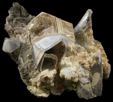 Quartz var. Smoky with Muscovite and Albite from Government Pit, Albany, Carroll County, New Hampshire