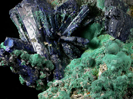 Azurite and Malachite from Tsumeb Mine, Otavi-Bergland District, Oshikoto, Namibia