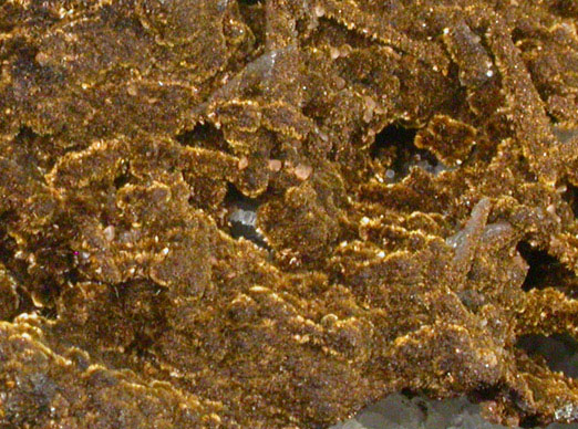 Goethite var. Pribramite on Calcite from Adelbert Mine, Prbram, Central Bohemia, Czech Republic