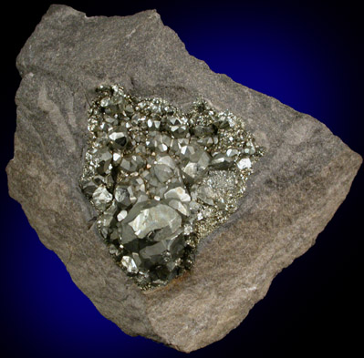 Pyrite (rare diploid crystals) from Duff Quarry, Huntsville, Logan County, Ohio