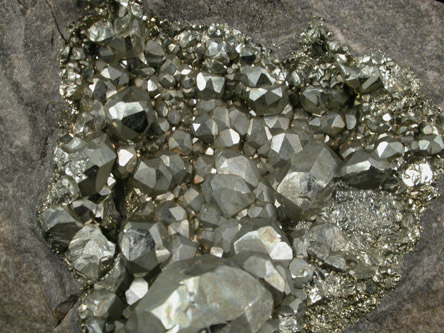 Pyrite (rare diploid crystals) from Duff Quarry, Huntsville, Logan County, Ohio