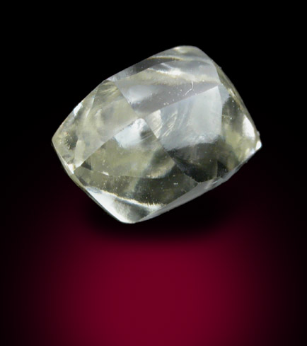 Diamond (1.12 carat pale-yellow dodecahedral crystal) from Gauteng Province, South Africa