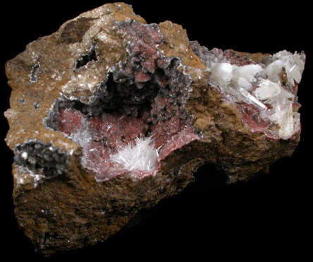 Aragonite with Calcite over Dolomite from Johnby Quarry, near Penrith, Cumbria, England