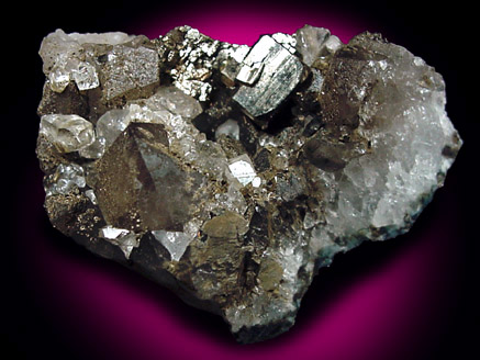 Pyrite on Quartz from Millington Quarry, Bernards Township, Somerset County, New Jersey