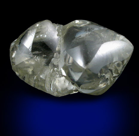 Diamond (5.44 carat two intersecting yellow crystals) from Premier Mine, Gauteng Province, South Africa