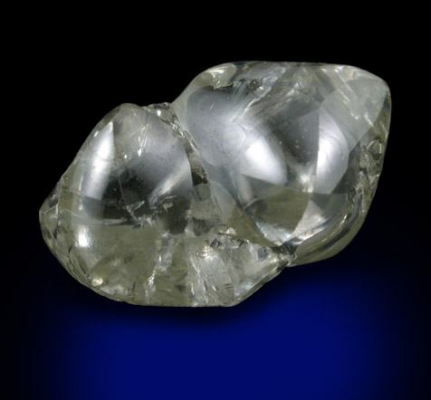 Diamond (5.44 carat two intersecting yellow crystals) from Premier Mine, Gauteng Province, South Africa