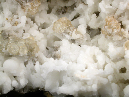 Strontianite with Calcite from Meckley's Quarry, 1.2 km south of Mandata, Northumberland County, Pennsylvania