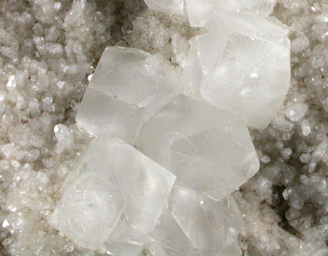 Calcite on Quartz from Upper New Street Quarry, Paterson, Passaic County, New Jersey