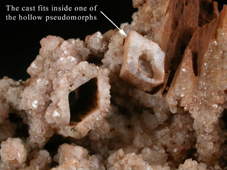 Quartz pseudomorphs after Glauberite from McKiernan and Bergin Quarry, Paterson, Passaic County, New Jersey