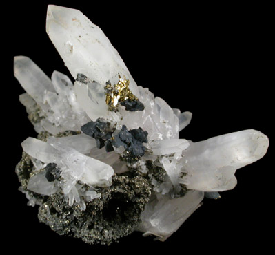 Quartz with Chalcopyrite from Zacatecas, Mexico