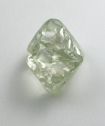 Diamond (0.70 carat yellow-green octahedral crystal) from Mirny, Republic of Sakha (Yakutia), Siberia, Russia