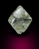 Diamond (0.73 carat yellow-green octahedral crystal) from Mirny, Republic of Sakha (Yakutia), Siberia, Russia