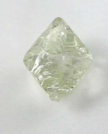 Diamond (0.73 carat yellow-green octahedral crystal) from Mirny, Republic of Sakha (Yakutia), Siberia, Russia