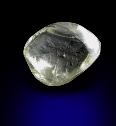 Diamond (0.88 carat yellow flattened crystal) from Mirny, Republic of Sakha, Siberia, Russia