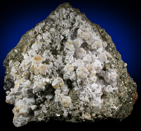 Apophyllite on Pyrite from Mina Noche Buena, Zacatecas, Mexico
